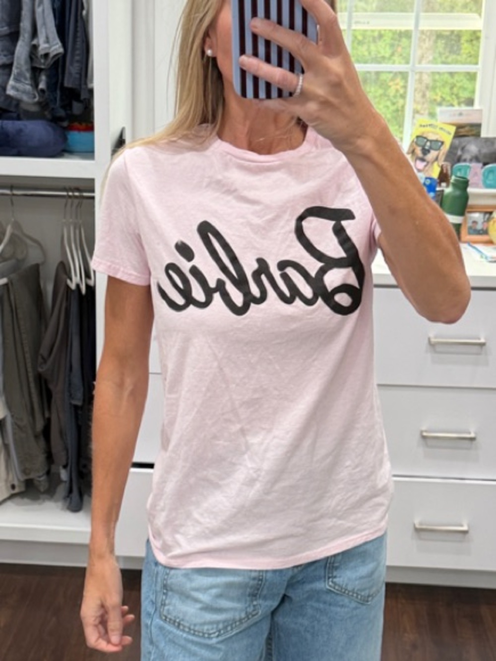 Barbie Light Pink Graphic Tee with Black Logo